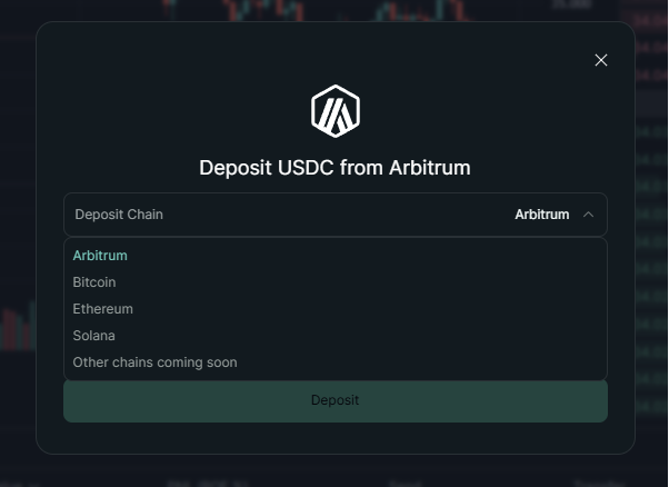 Deposit Chain Selection